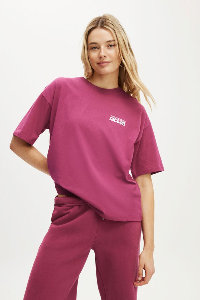 cotton on Active Graphic Tee sangria/bwc interlaced