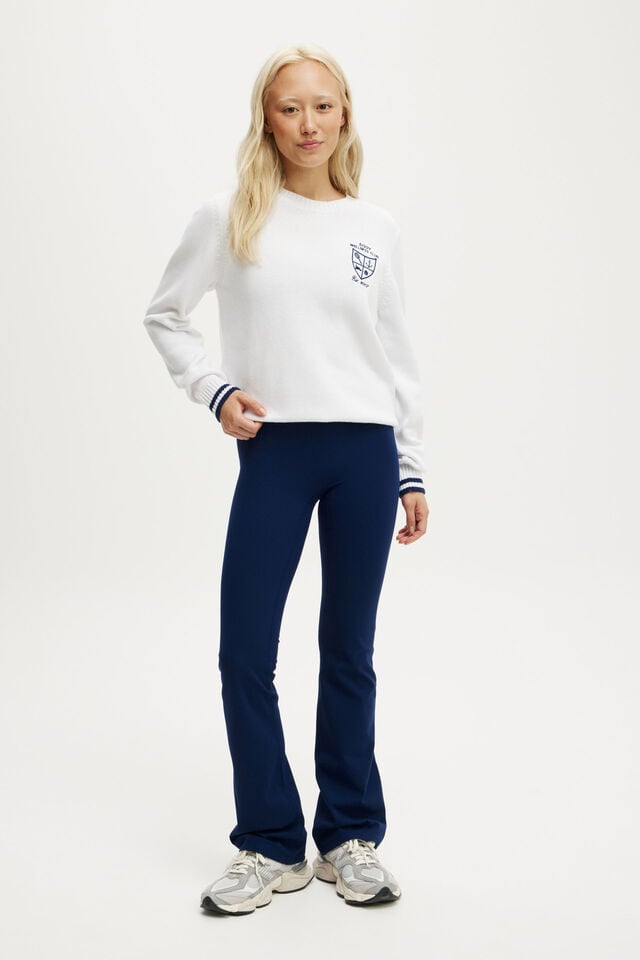 Cotton On Active Knitted Graphic Crew White/heritage Club