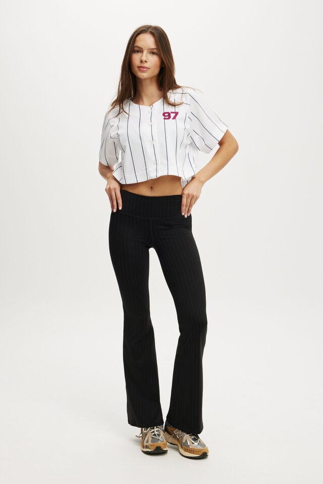 Cotton On Active Mesh Raglan Graphic Tee Folkstone Grey Stripe/grape Juice