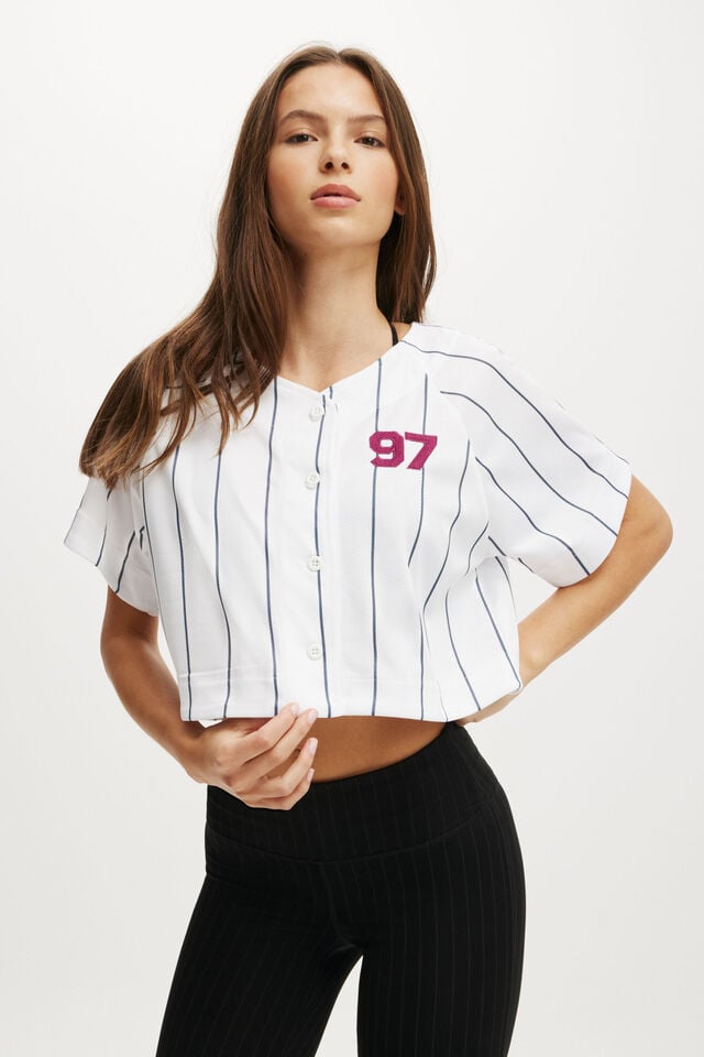 cotton on Active Mesh Raglan Graphic Tee folkstone grey stripe/grape juice