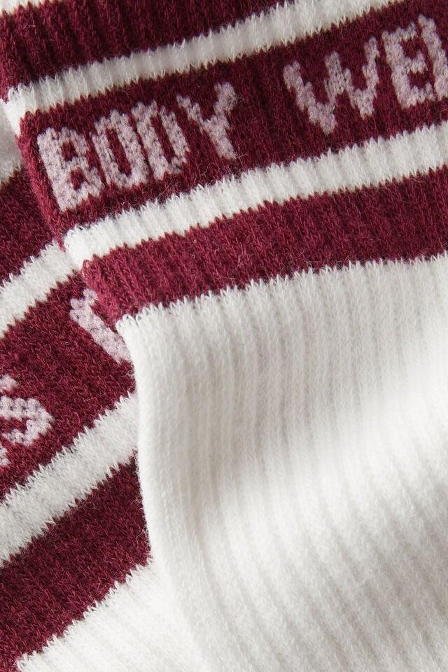 Cotton On Active Tube Sock Coconut Milk/ Sangria Bwc