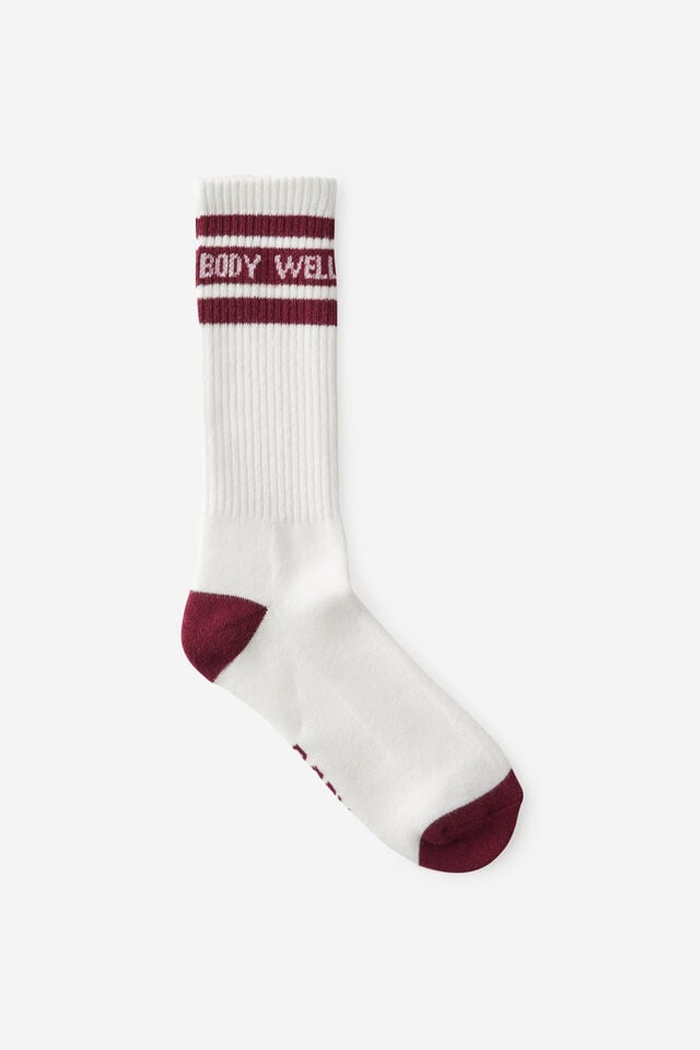 Cotton On Active Tube Sock Coconut Milk/ Sangria Bwc