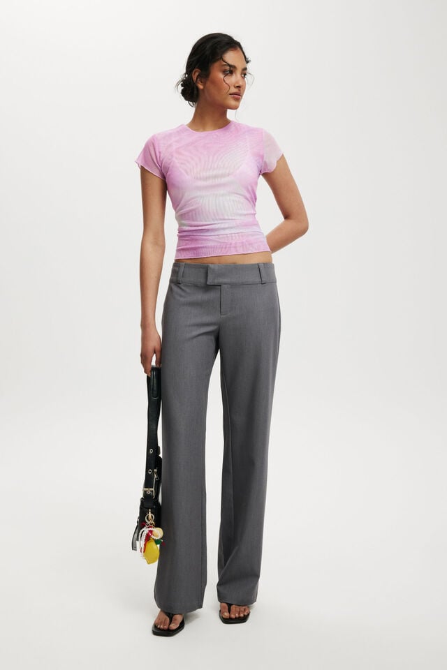 Cotton On Ashley Mesh Short Sleeve Top Mirra Pink Blurred