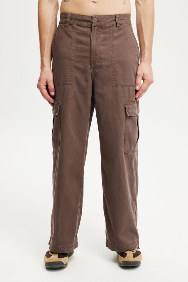 Cotton On Axel Super Baggy Cargo Pant Chocolate Brown