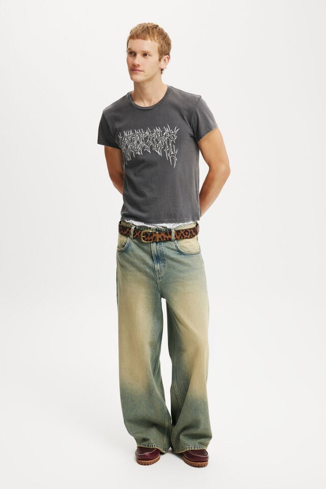 Cotton On Baby Graphic T-Shirt Faded Slate/monokrome