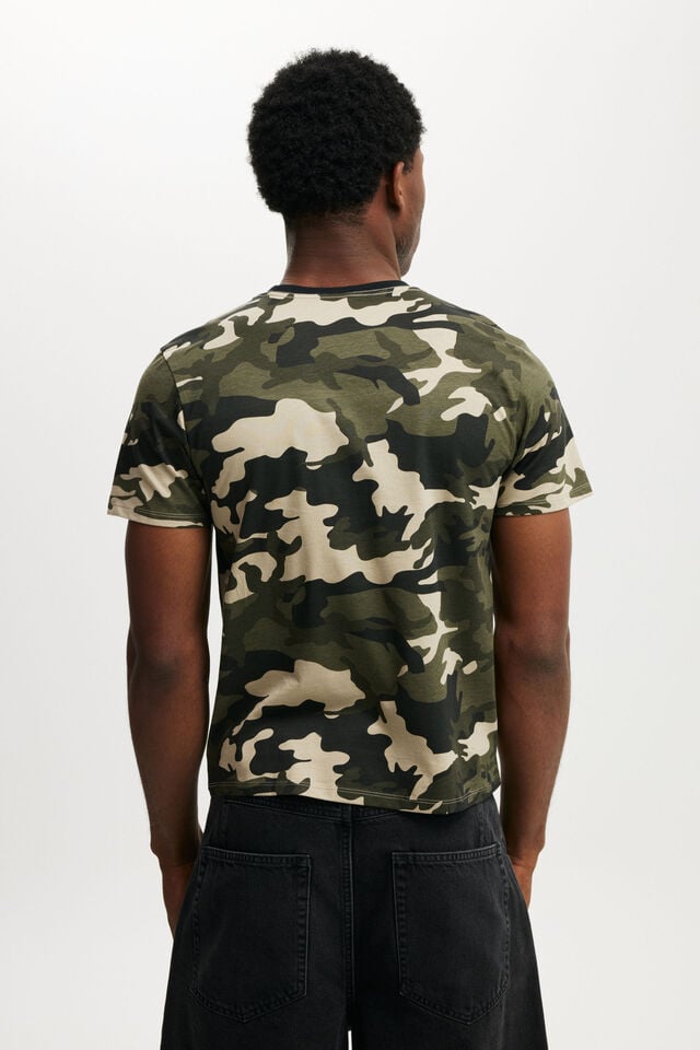 Cotton On Baby Graphic T-Shirt Forest Camo/content Warning