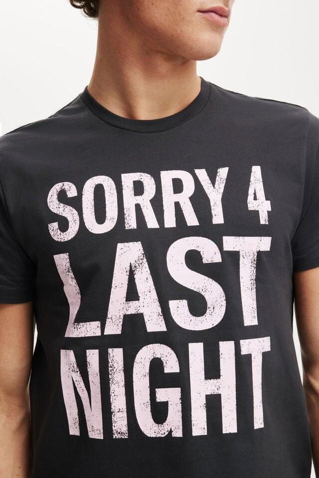 Cotton On Baby Graphic T-Shirt Washed Black/sorry 4 Last Night