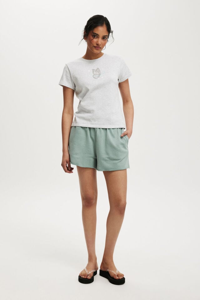 Cotton On Baby Graphic Tee Butterfly/ Soft Grey Marle
