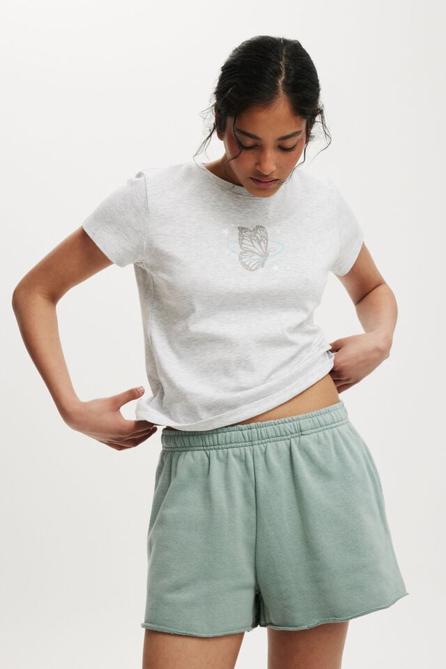 cotton on Baby Graphic Tee butterfly/ soft grey marle