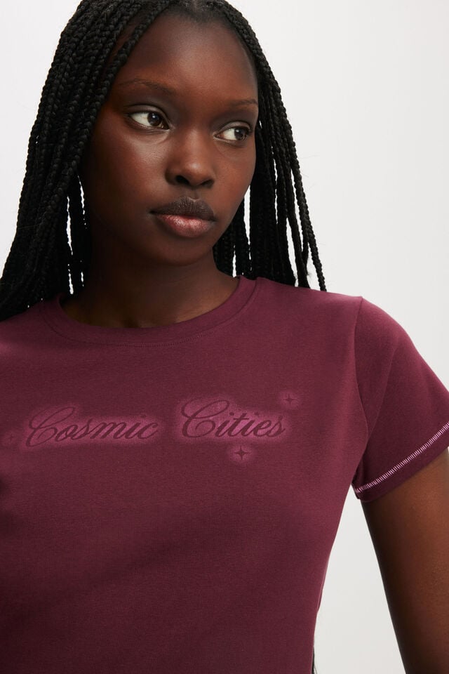 Cotton On Baby Graphic Tee Cosmic Cities/ Sour Cherry
