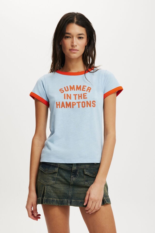 cotton on Baby Graphic Tee summer in the hamptons/ serene blue