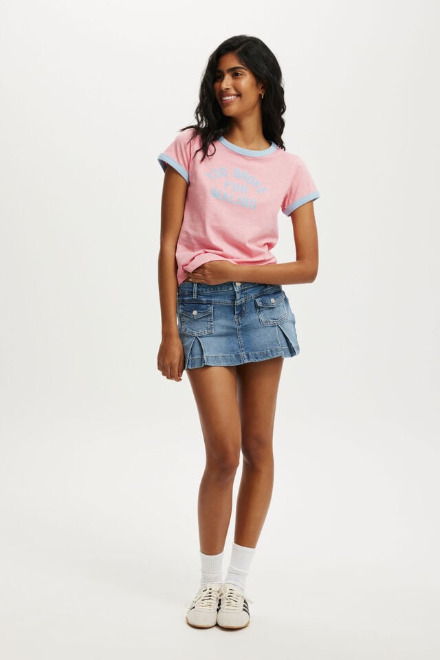 Cotton On Baby Graphic Tee Too Broke For Malibu/ Britney Pink