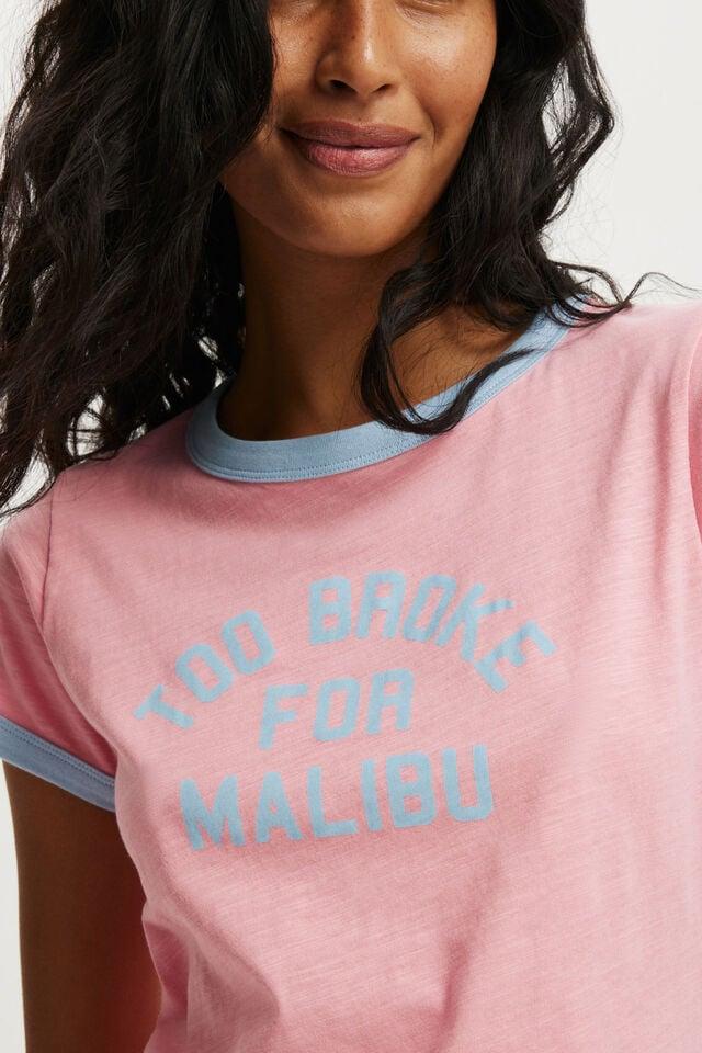 Cotton On Baby Graphic Tee Too Broke For Malibu/ Britney Pink