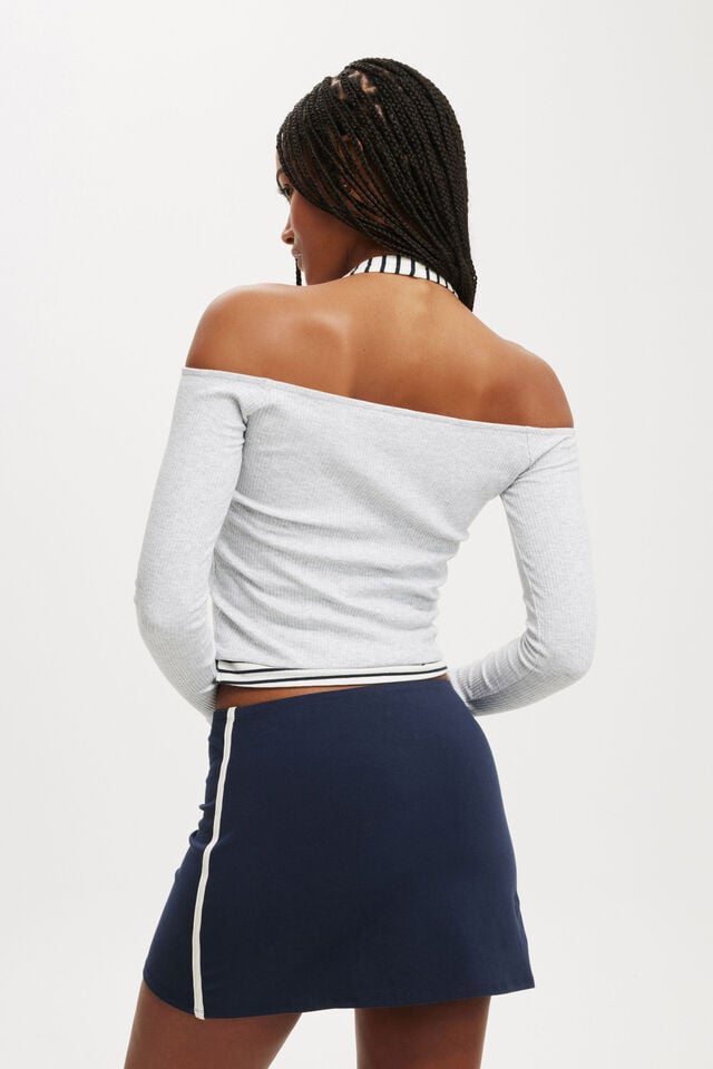 Cotton On Bella Mini Skirt Winter Night Side Stripe