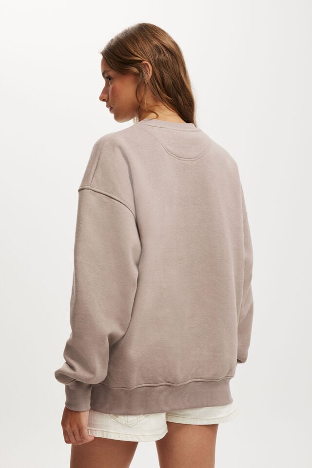 Cotton On Bianca Simpson Crew Sweatshirt Lcn Bra Bianca Simpson Songlines/washed Mocha