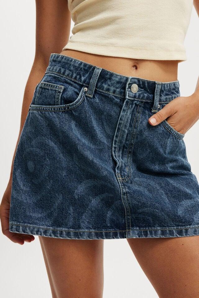 Cotton On Bianca Simpson Denim Mini Skirt Lcn Bianca Simpson/ Atlantic Blue