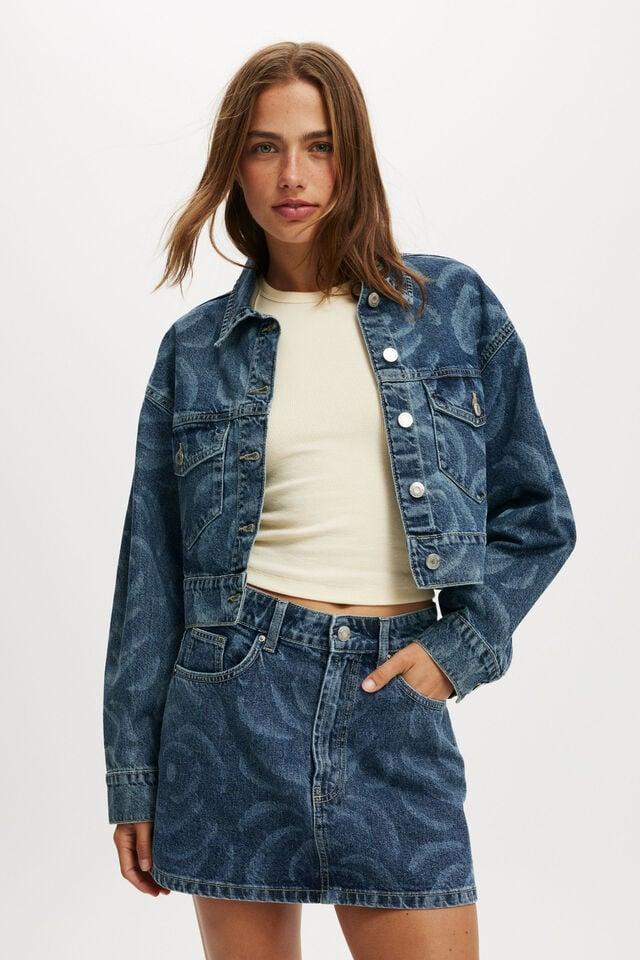 cotton on Bianca Simpson Denim Mini Skirt lcn bianca simpson/ atlantic blue