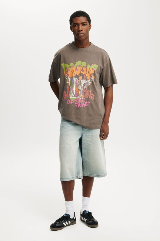 Cotton On Biggie Box Fit T-Shirt Lcn Mt Washed Chocolate / Biggie Smalls - Bro