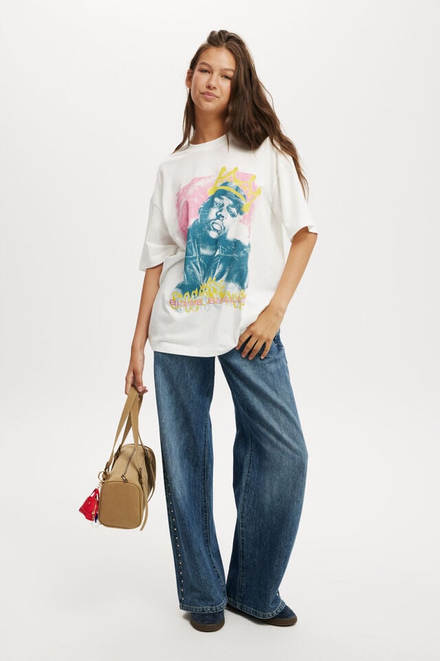 Cotton On Biggie Boxy Graphic Tee Lcn Mt Biggie Smalls/vintage White