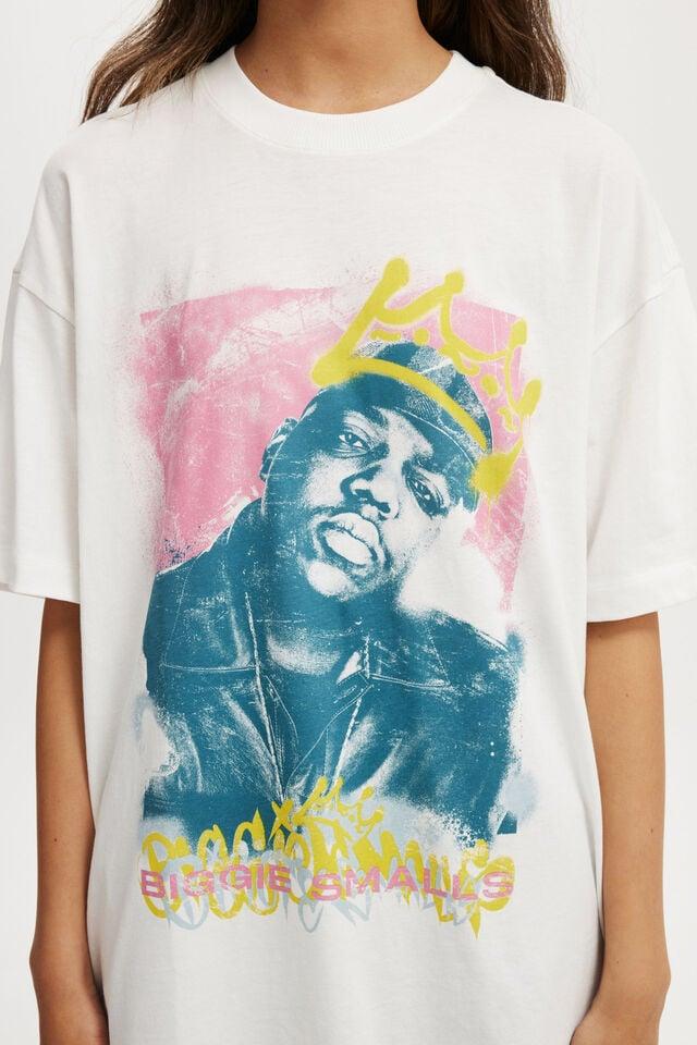 Cotton On Biggie Boxy Graphic Tee Lcn Mt Biggie Smalls/vintage White