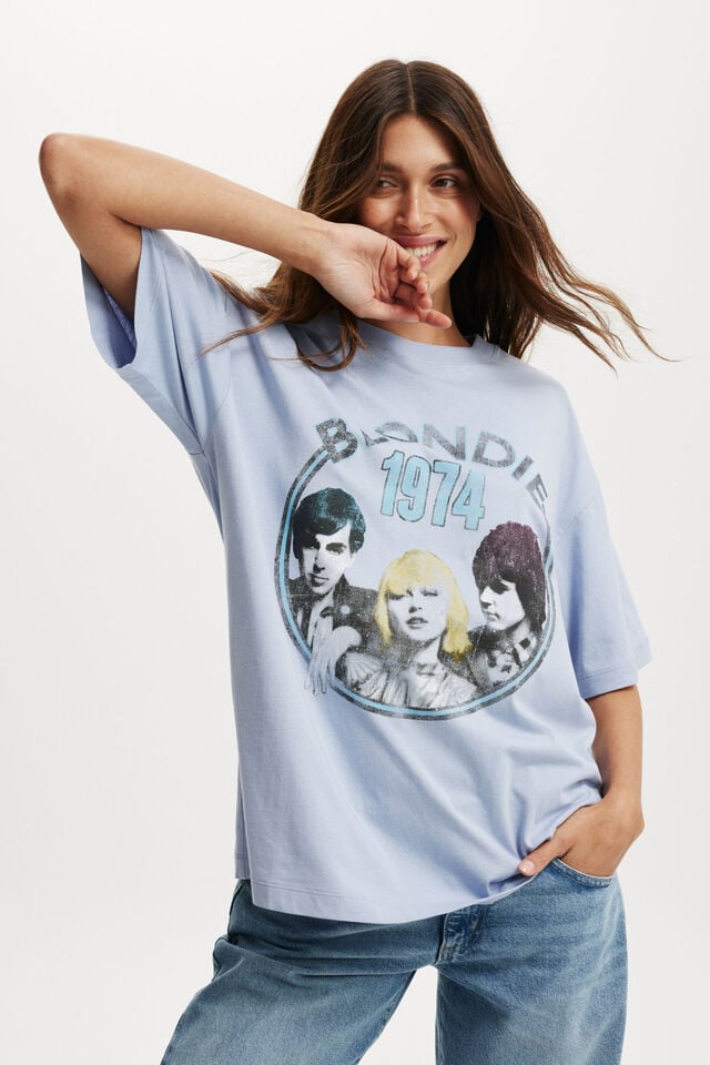 cotton on Blondie Boxy Graphic Tee lcn blondie/ dusk blue
