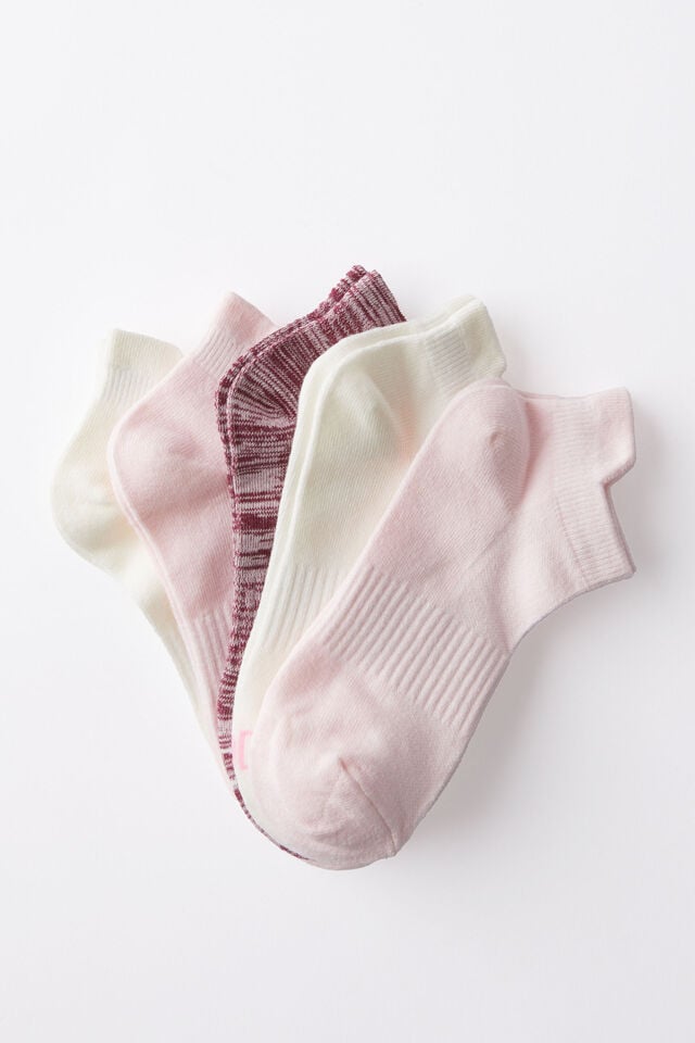 cotton on Body 5Pk Ankle Sport Sock deep red/cherry dream