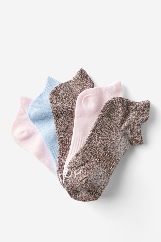 cotton on Body 5Pk Ankle Sport Sock french roast multi