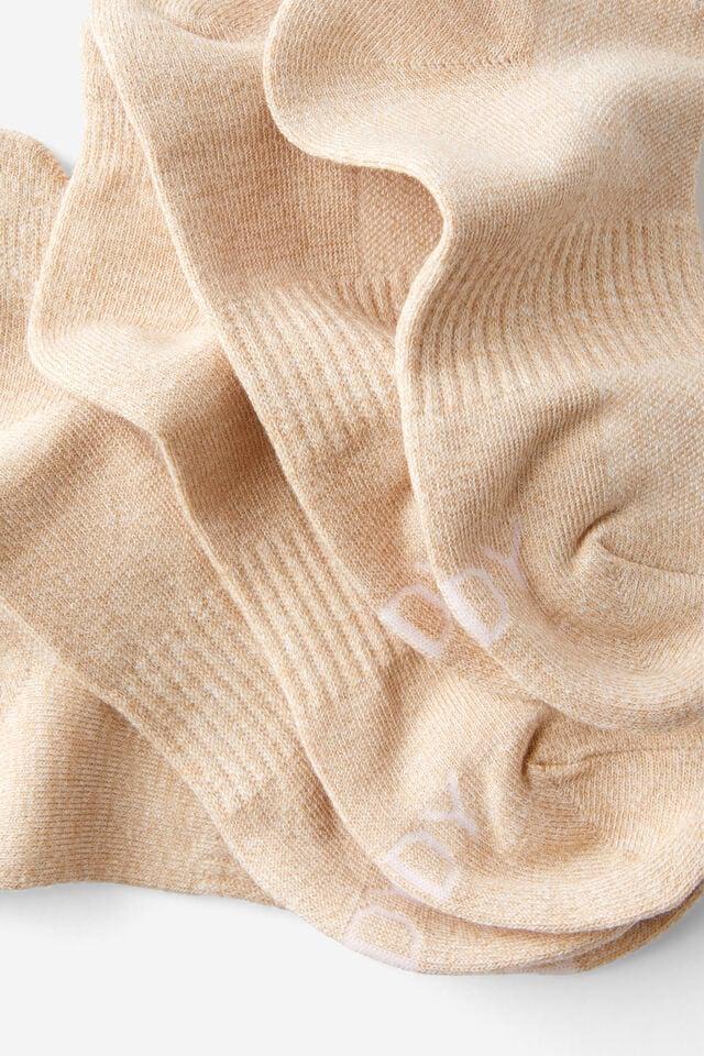 Cotton On Body 5Pk Ankle Sport Sock Oatmeal Marle Multi