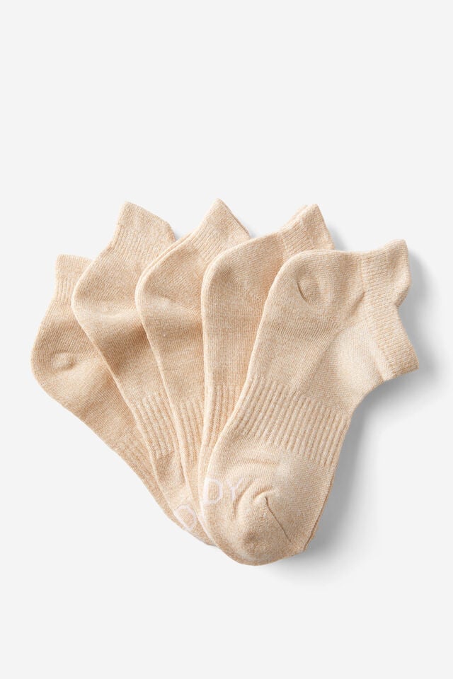 cotton on Body 5Pk Ankle Sport Sock oatmeal marle multi