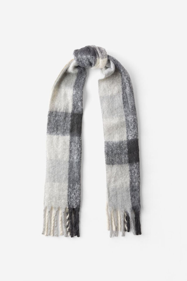 cotton on Body Chunky Knit Scarf charcoal/grey marle