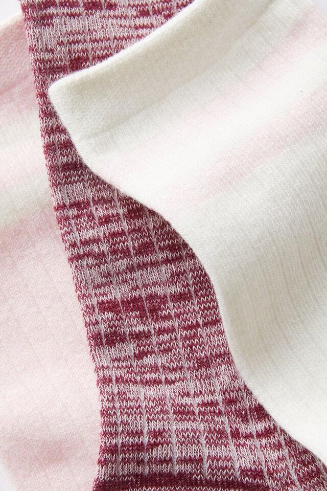 Cotton On Body Crew Socks 3Pk Deep Red/cherry Dream