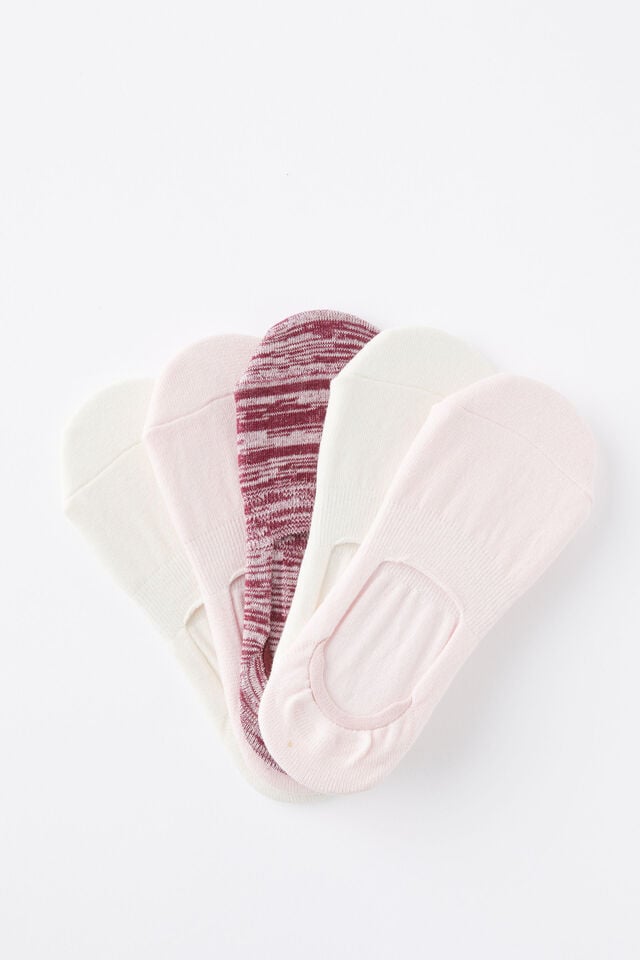 cotton on Body Invisible Socks 5Pk deep red/cherry dream