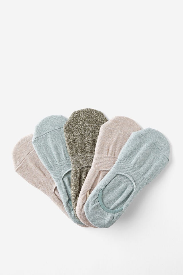 cotton on Body Invisible Socks 5Pk iceberg green multi