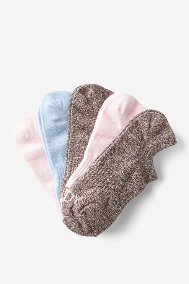 cotton on Body Low Cut Sneaker Socks 5Pk french roast multi