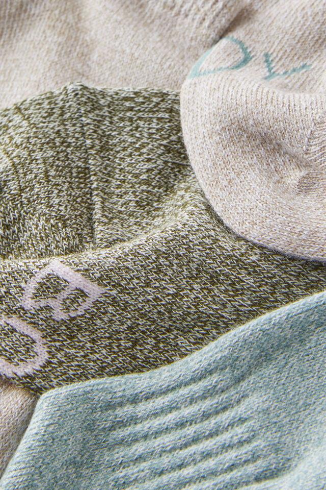 Cotton On Body Low Cut Sneaker Socks 5Pk Iceberg Green Multi