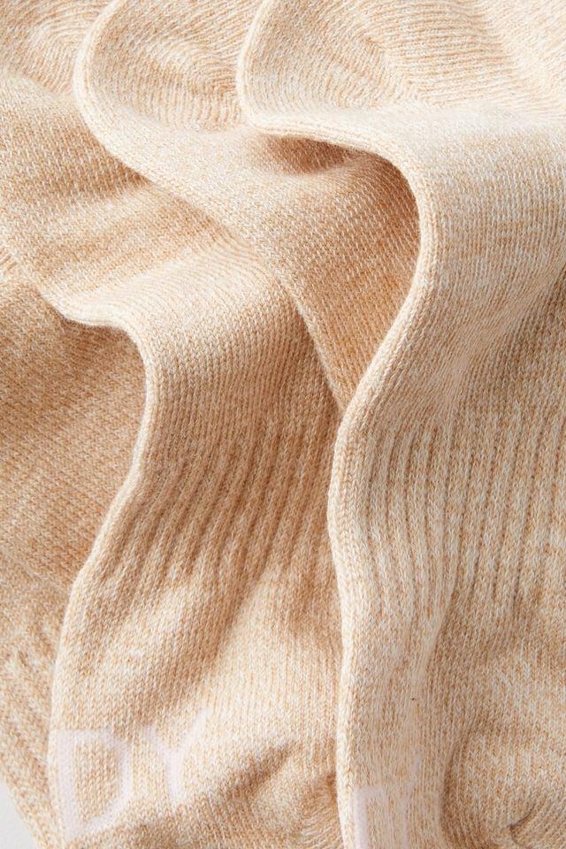 Cotton On Body Low Cut Sneaker Socks 5Pk Oatmeal Marle