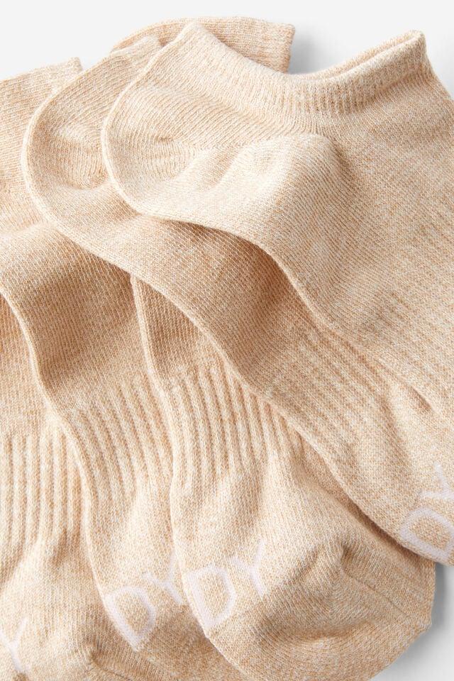 Cotton On Body Low Cut Sneaker Socks 5Pk Oatmeal Marle