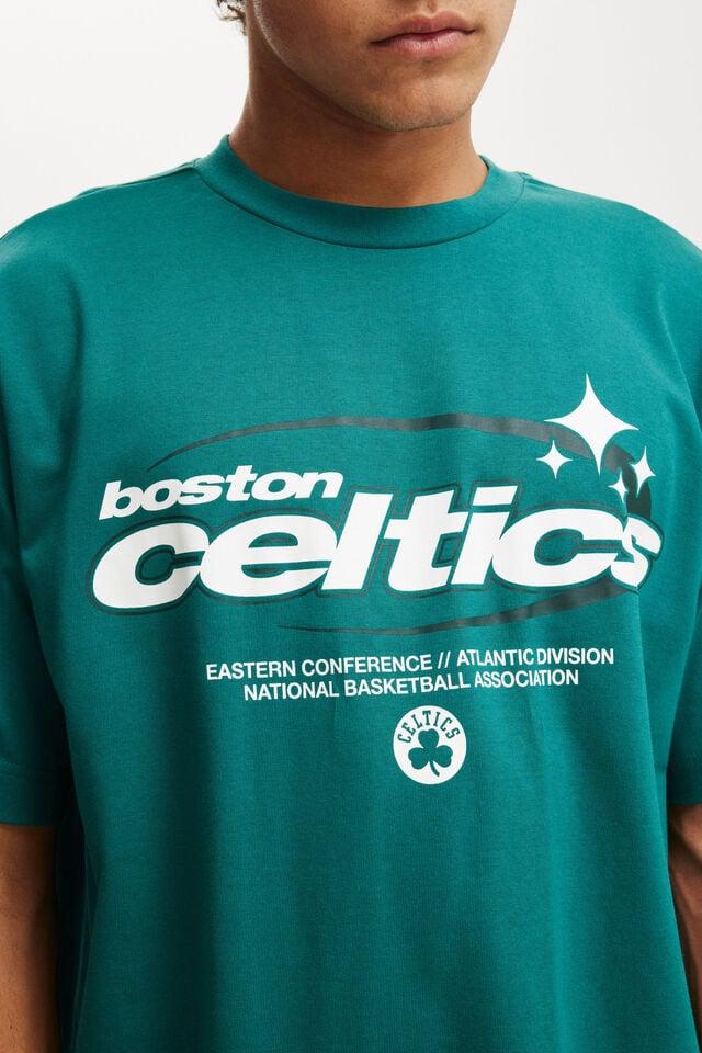 Cotton On Boston Celtics Box Fit T-Shirt Lcn Nba Deep Sea Teal/ Boston Celtics Tonal S