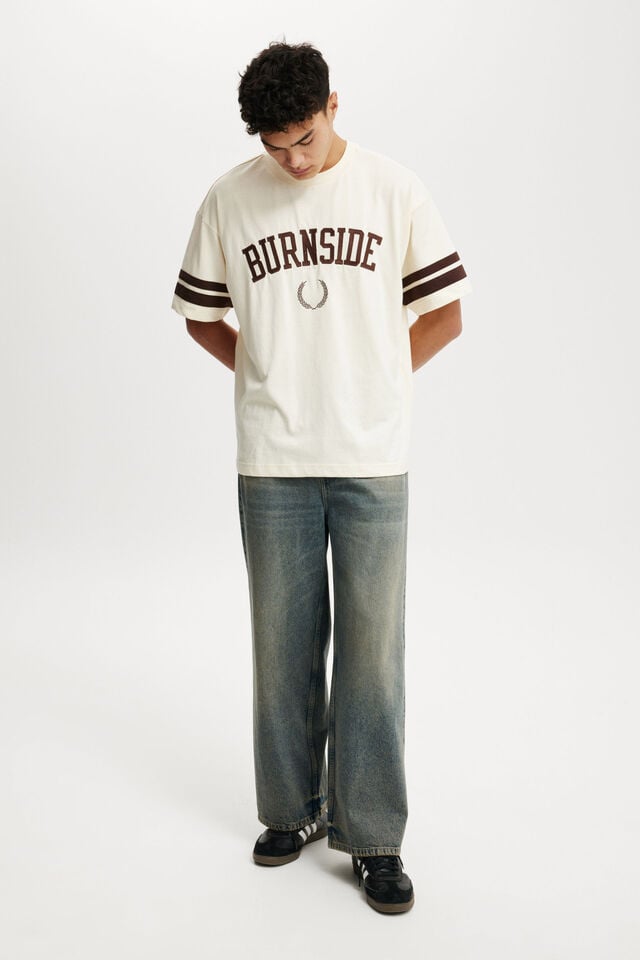 Cotton On Box Fit College T-Shirt Cream Puff/burnside