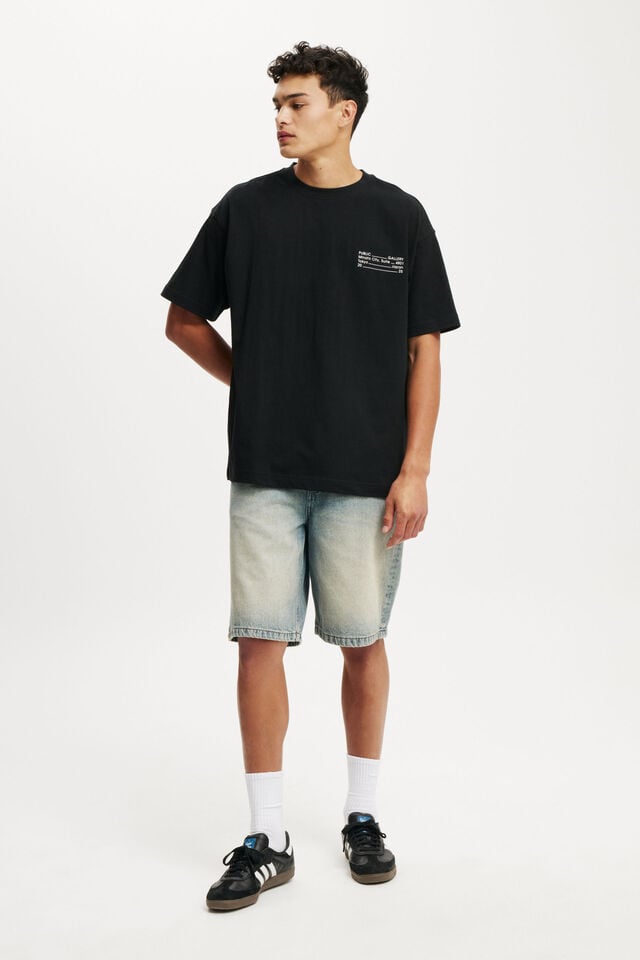 Cotton On Box Fit Easy T-Shirt Black/public Gallery