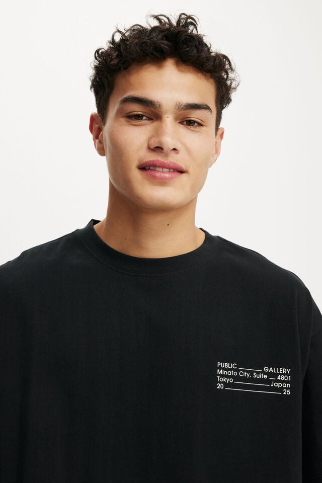 Cotton On Box Fit Easy T-Shirt Black/public Gallery