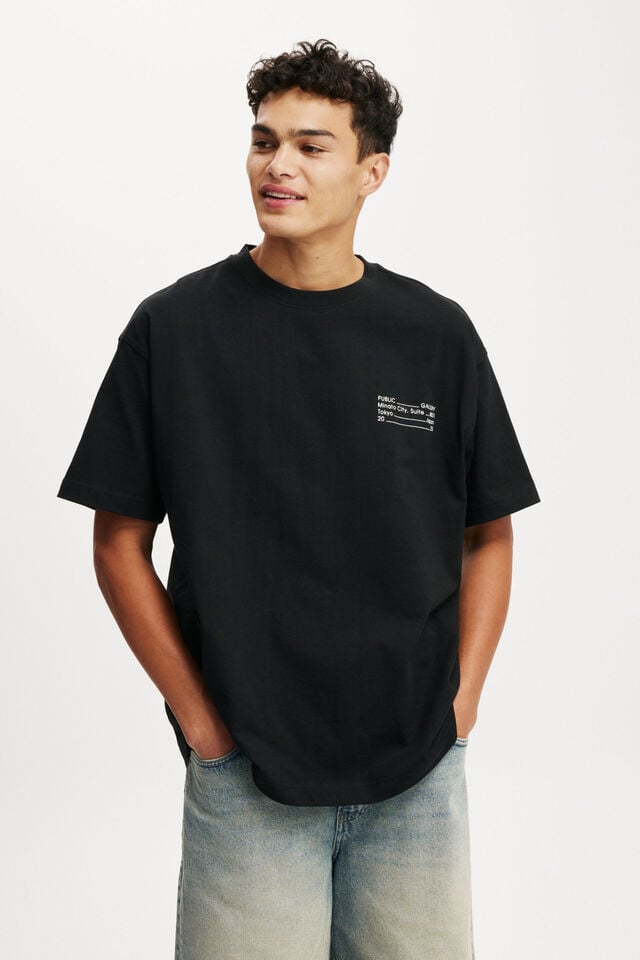 cotton on Box Fit Easy T-Shirt black/public gallery