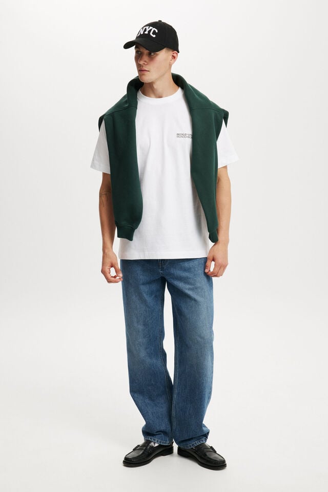 Cotton On Box Fit Easy T-Shirt White/beckley Monochrome Curated