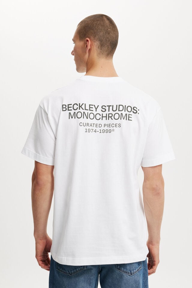 Cotton On Box Fit Easy T-Shirt White/beckley Monochrome Curated