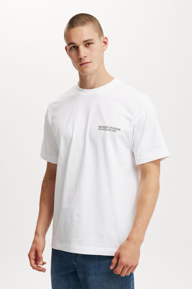 cotton on Box Fit Easy T-Shirt white/beckley monochrome curated