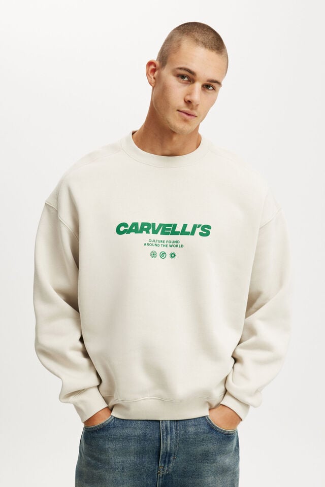 cotton on Box Fit Graphic Crew Sweater bone / carvelli s