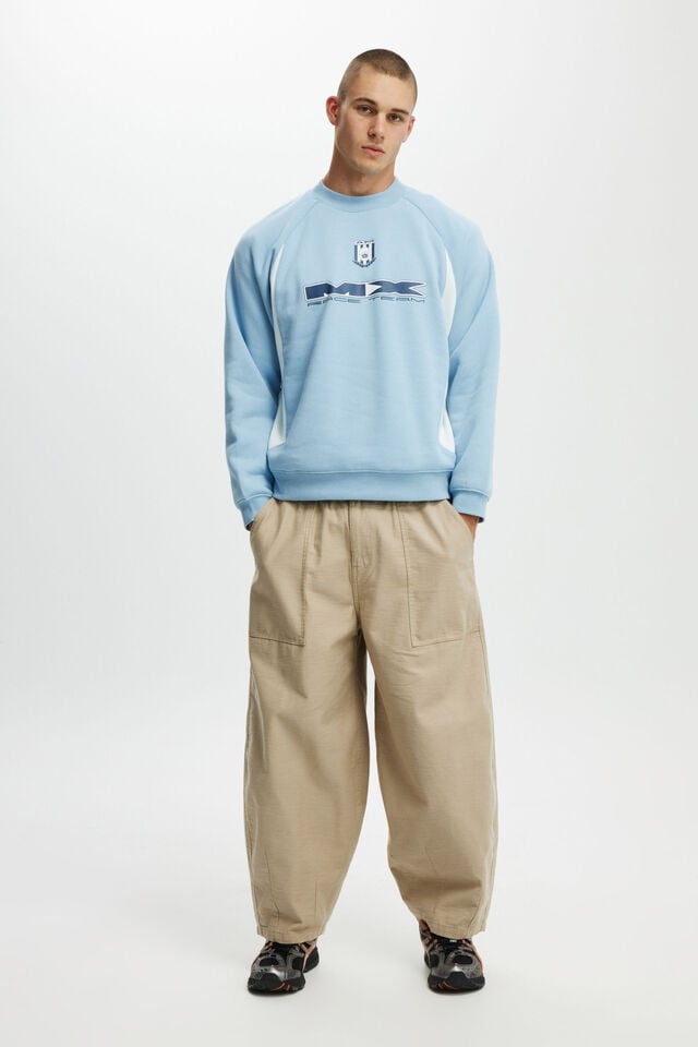 Cotton On Box Fit Graphic Crew Sweater Pearl Blue / Ice Melt / 49crc