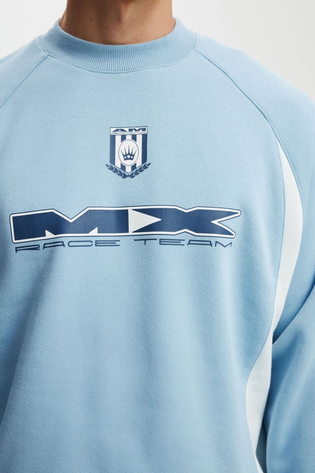 Cotton On Box Fit Graphic Crew Sweater Pearl Blue / Ice Melt / 49crc