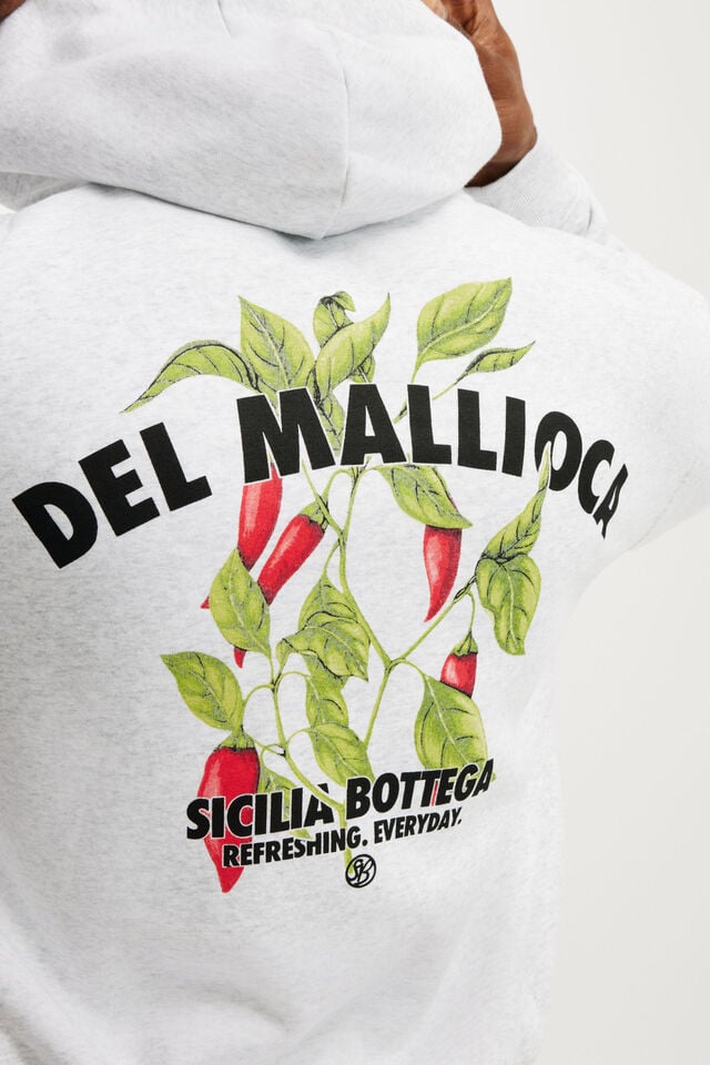 Cotton On Box Fit Graphic Hoodie Athletic Marle / Sicilia Bottega