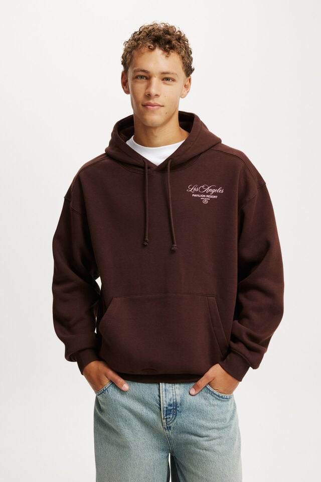 cotton on Box Fit Graphic Hoodie dark oak /pavillion studio